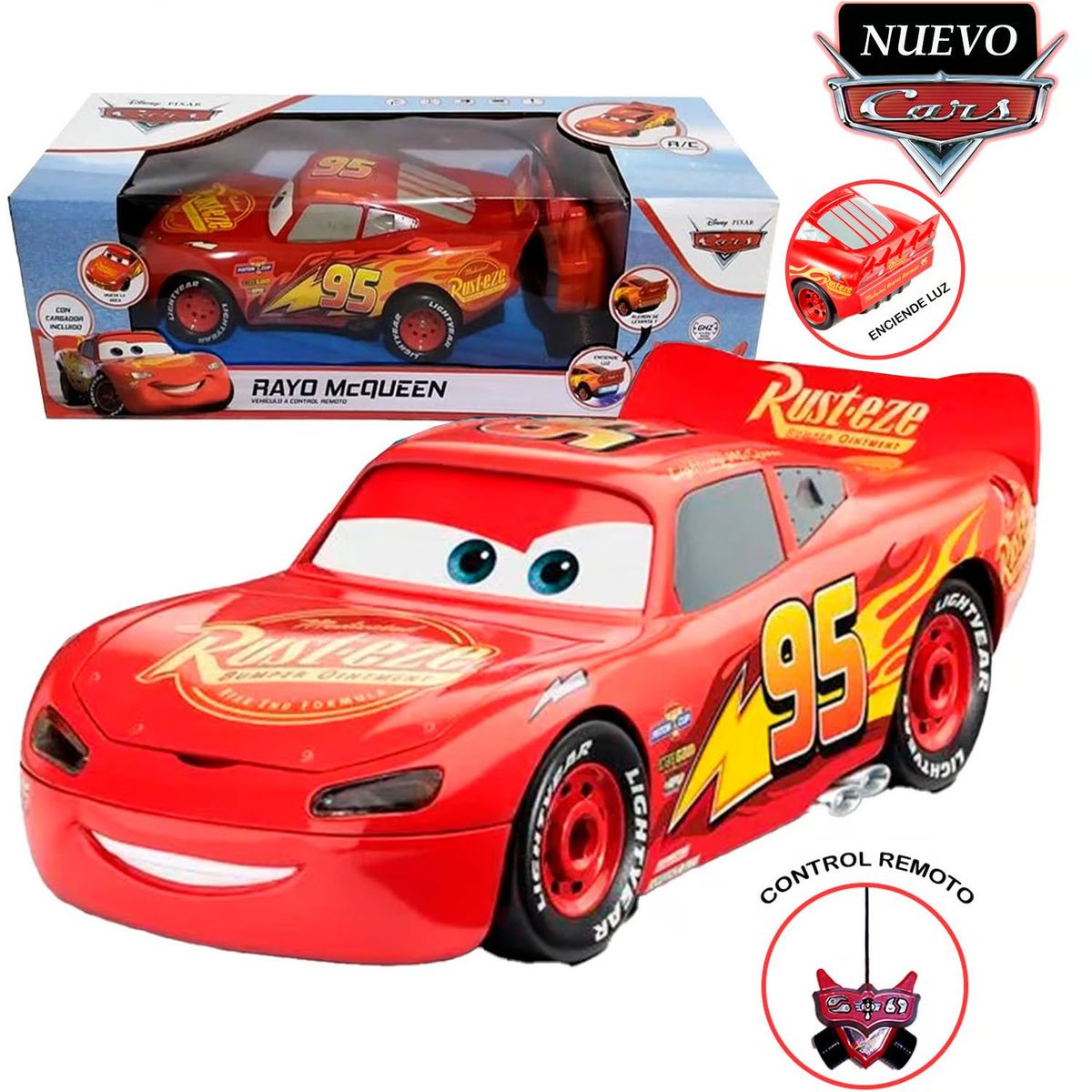 DISNEY - Juguete Vehículo cars Rayo McQueen con Control Remoto
