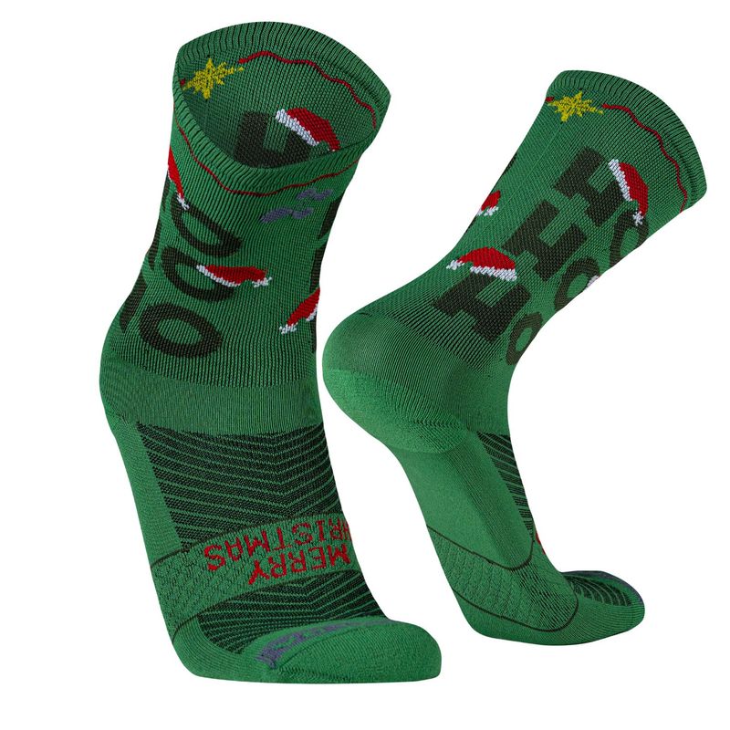 SILVERA NANOTECH - Medias navideñas mujer hombre deportivas de compresión running ciclismo tenis padel Navidad HOHOHO