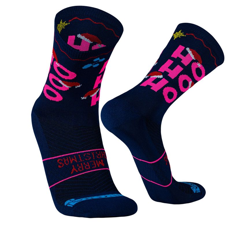 SILVERA NANOTECH - Medias navideñas mujer hombre deportivas de compresión running ciclismo tenis padel Navidad HOHOHO