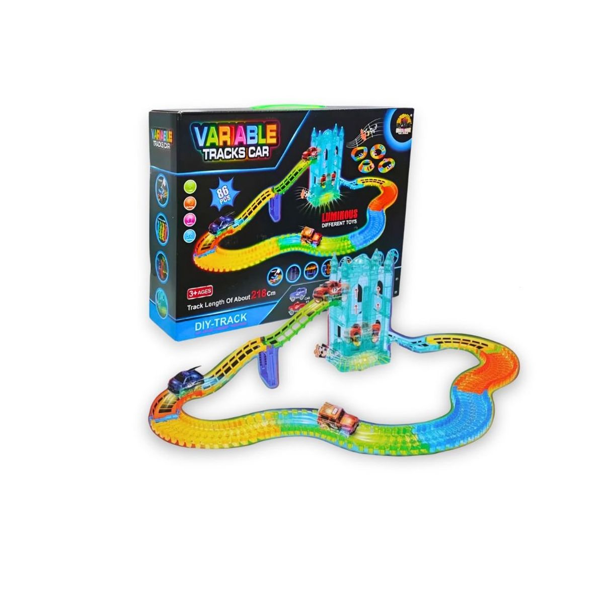 GENERICO - Pista Trackcar Luminosa y Flexible Para Niños Creativos