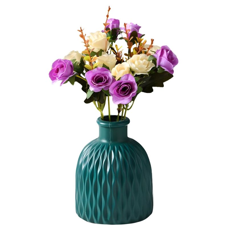 ELMEJORPRECIO - Florero Decorativo Modelo Zen Azul Nórdico