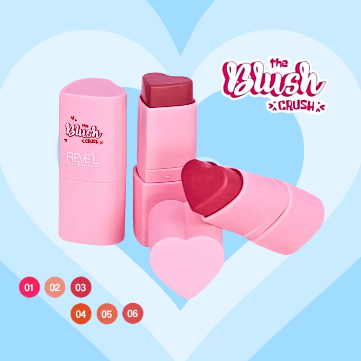 REVEL - Rubor en Barra forma de Corazón Blush Crush - Tono 1