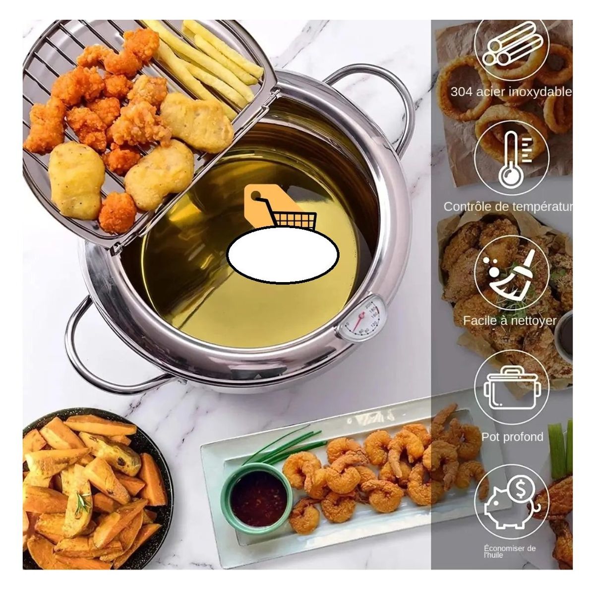 GENERICO - OLLA PARA FRITURAS CON TERMOMETRO