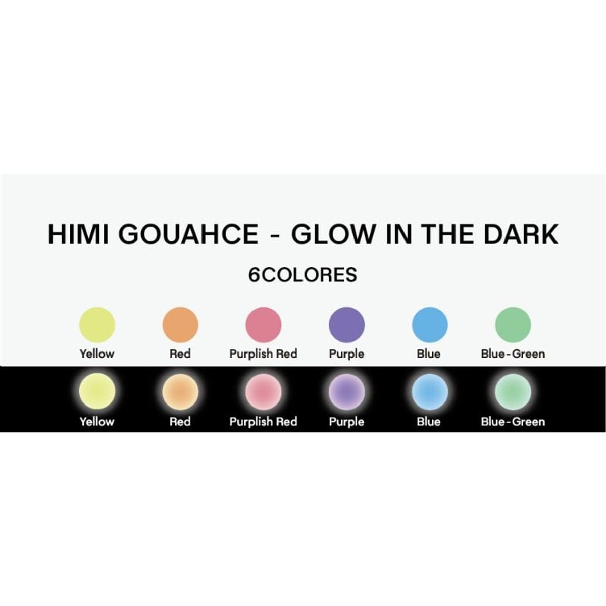 GENERICO - Miya Himi Gouache JellyCup 6 colores brillan en la oscuridad