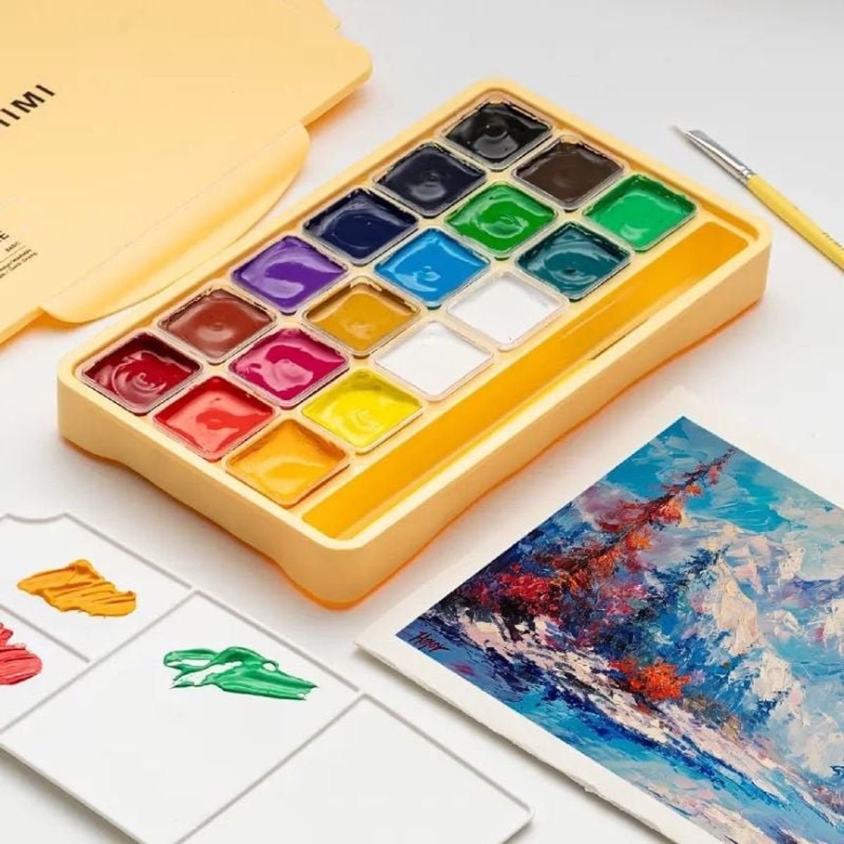 GENERICO - Miya Himi Gouache JellyCup Nueva Visión 18 colores+3pinceles