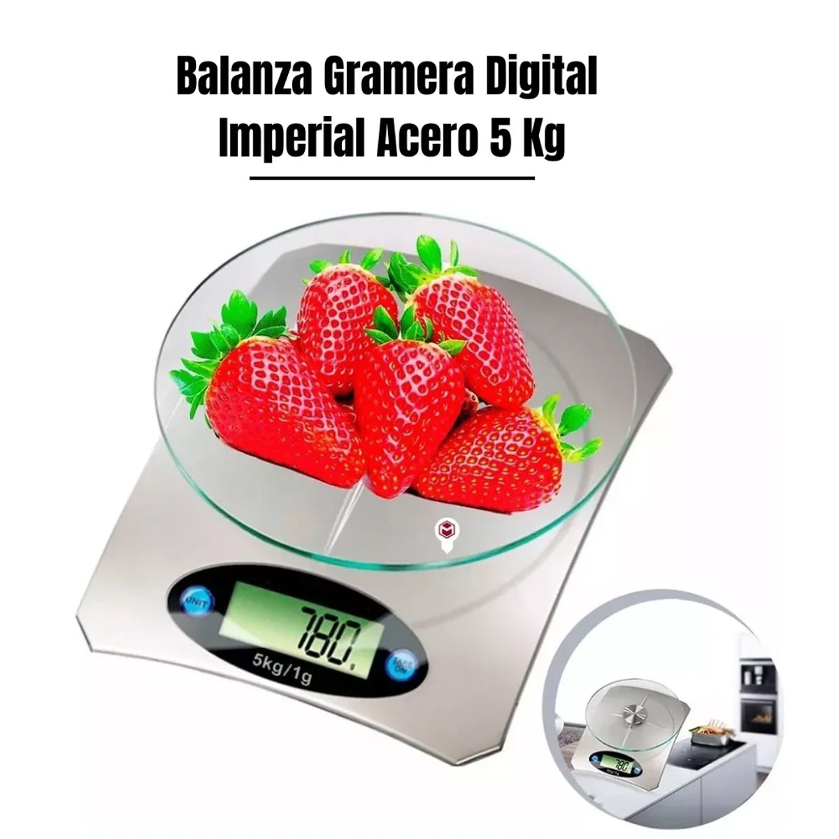 GENERICO - Balanza Gramera Digital Imperial Acero Inoxidable 5 Kg