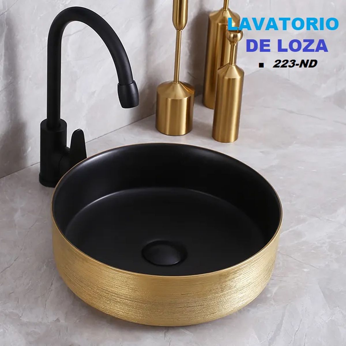 FRATELLI - BOWL OVALIN DE LOZA CIRCULAR DORADO CON NEGRO 223-ND