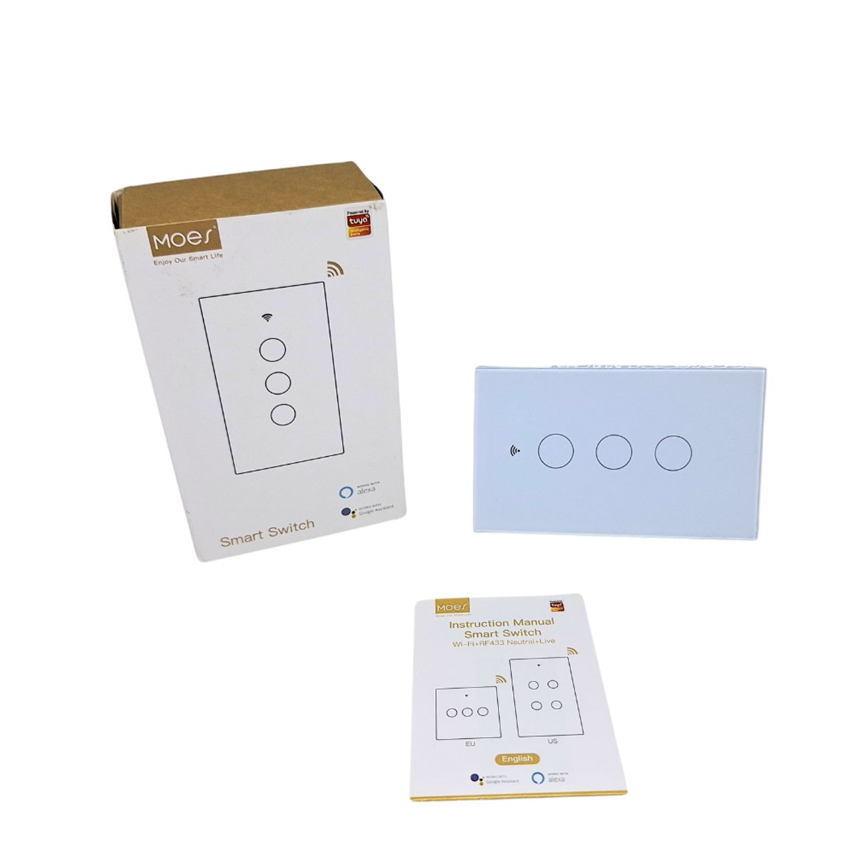 GENERICO - Interruptor Inteligente WIFI 3 botones Alexa Google