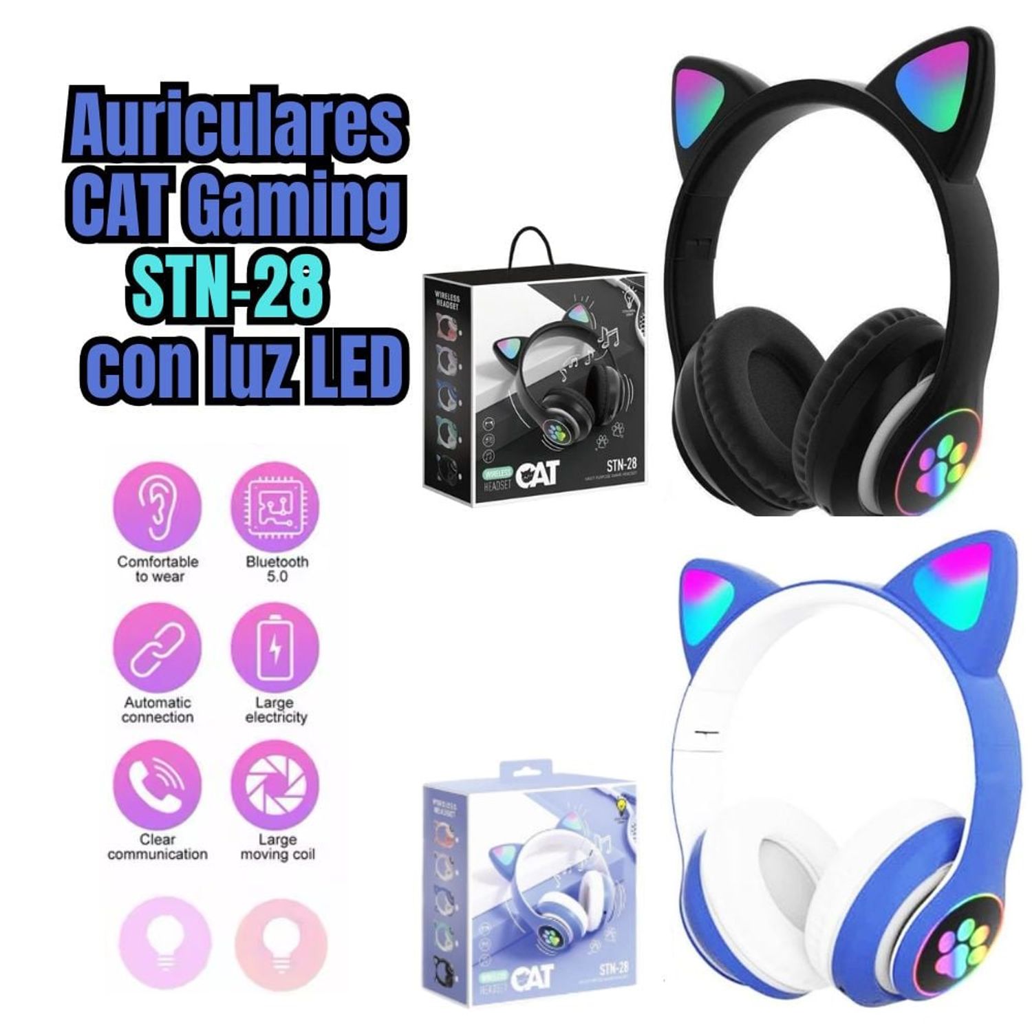 Auriculares CAT Gaming Con luz LED STN-28 GENERICO