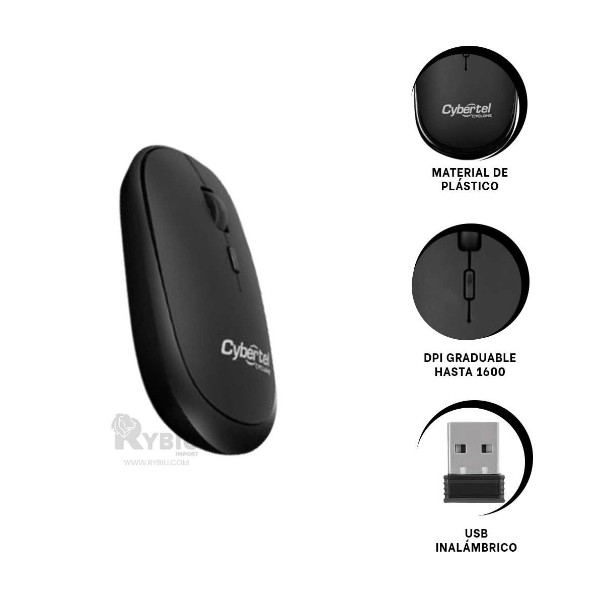 GENERICO - Mouse Inalambrico para PC M500-3m Negro Y+Regalo Stickers