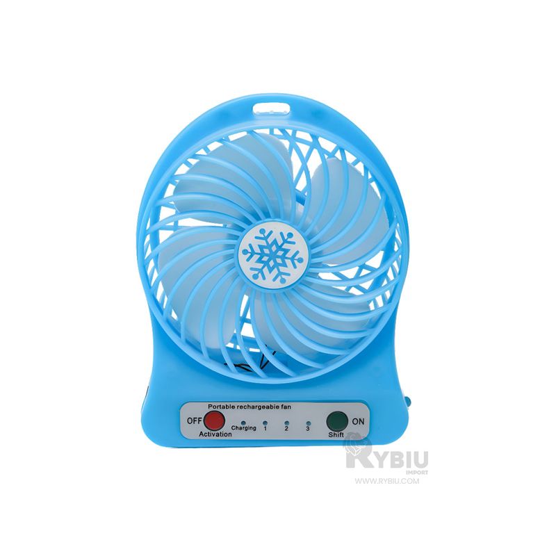 GENERICO - Ventiladora Practica en Color Azul Y+Banderitas Adhesivas