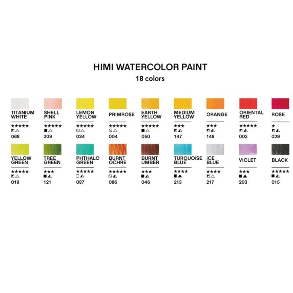 GENERICO - Miya Himi Acuarela en tubo Nueva Presentación 18 colores12ml