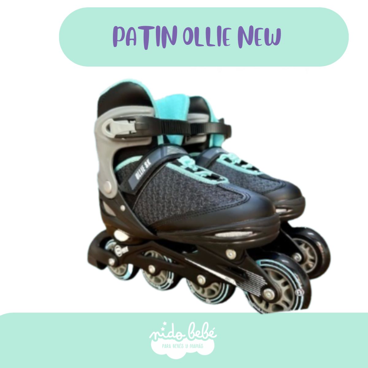 OLLIE - PATIN para niño modelo ollie black TURQUESA 34-37