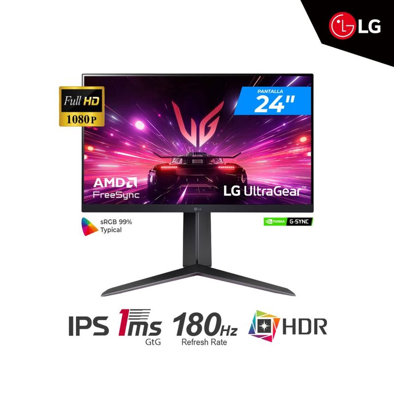 LG - MONITOR GAMER LG 24 UltraGear Plano FHD IPS 180Hz 1ms HP-OUT PIVOT