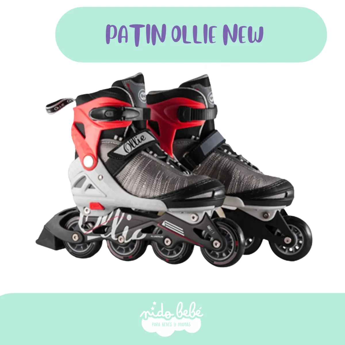 OLLIE - PATIN para niño modelo ollie black RED  38 AL 41