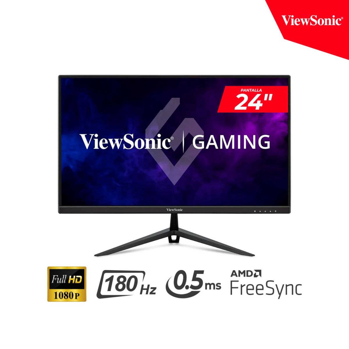 VIEWSONIC - MONITOR GAMER VIEWSONIC VX2428A 24″ FHD IPS 180Hz 05ms 1x HDMI 1x DP