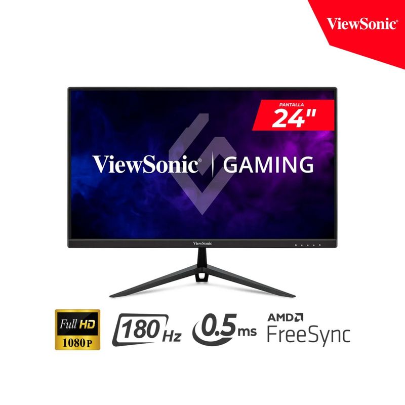 VIEWSONIC - MONITOR GAMER VIEWSONIC VX2428A 24″ FHD IPS 180Hz 050ms 1x HDMI 1x DP