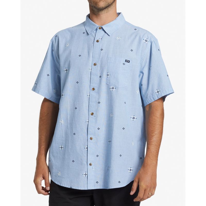 BILLABONG - Camisa Hombre Manga Corta Algodón Celeste Billabong Sundays Mini Ss