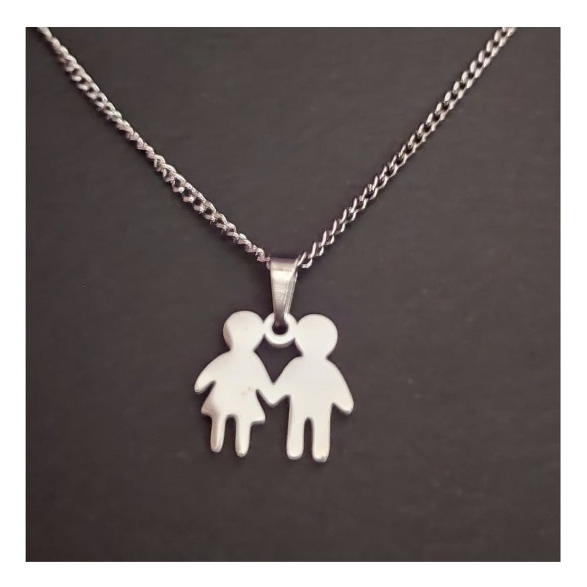 OEM - Collar Mujer Dije Mini Niña y Niño Fino Acero Inoxidable 316L