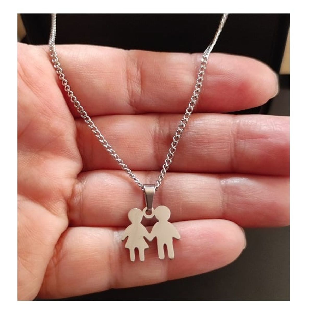 OEM - Collar Mujer Dije Mini Niña y Niño Fino Acero Inoxidable 316L