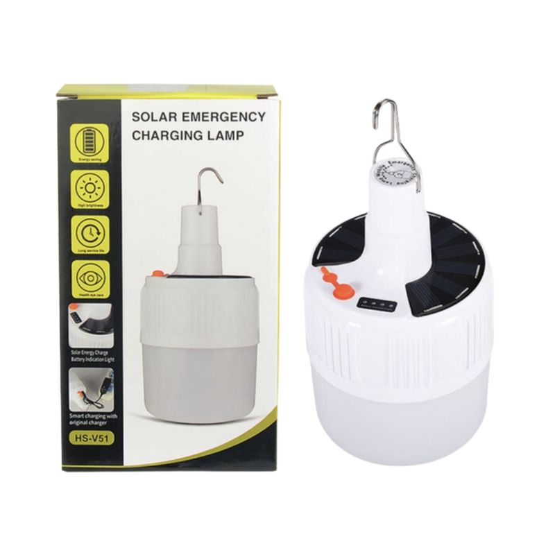 GENERICO - Lampara Foco LED Solar Recargable Colgante KJ-V56