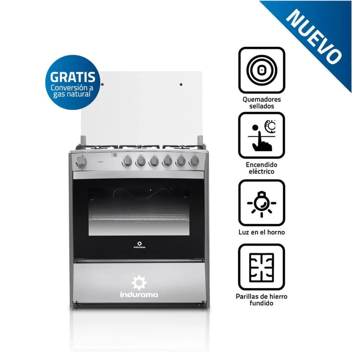 INDURAMA - COCINA A GAS GLP INDURAMA 6 HORNILLAS CATALUÑA