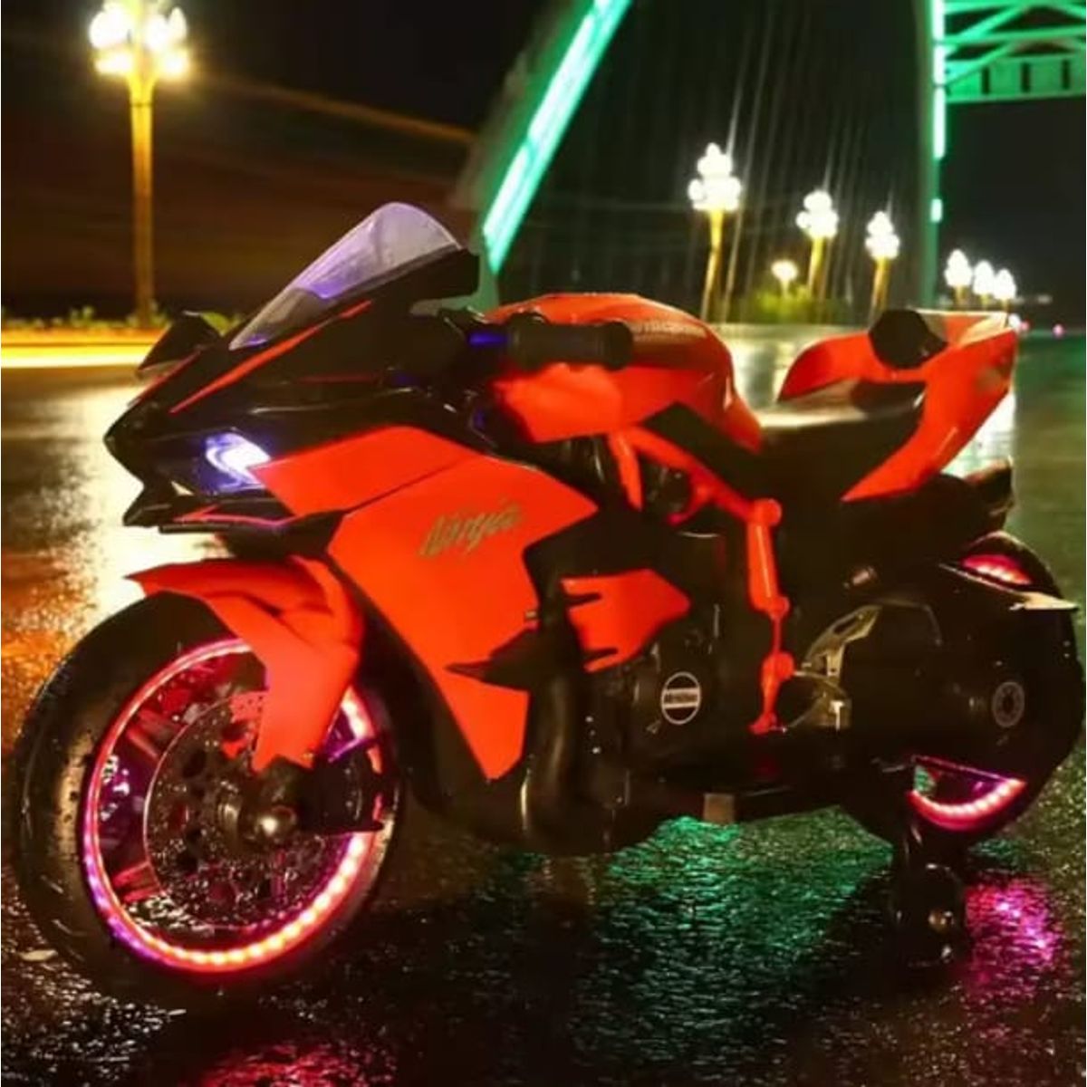 GENERICO - Motos para niños - Modelo Ninja Kawasaki ZX ROJO