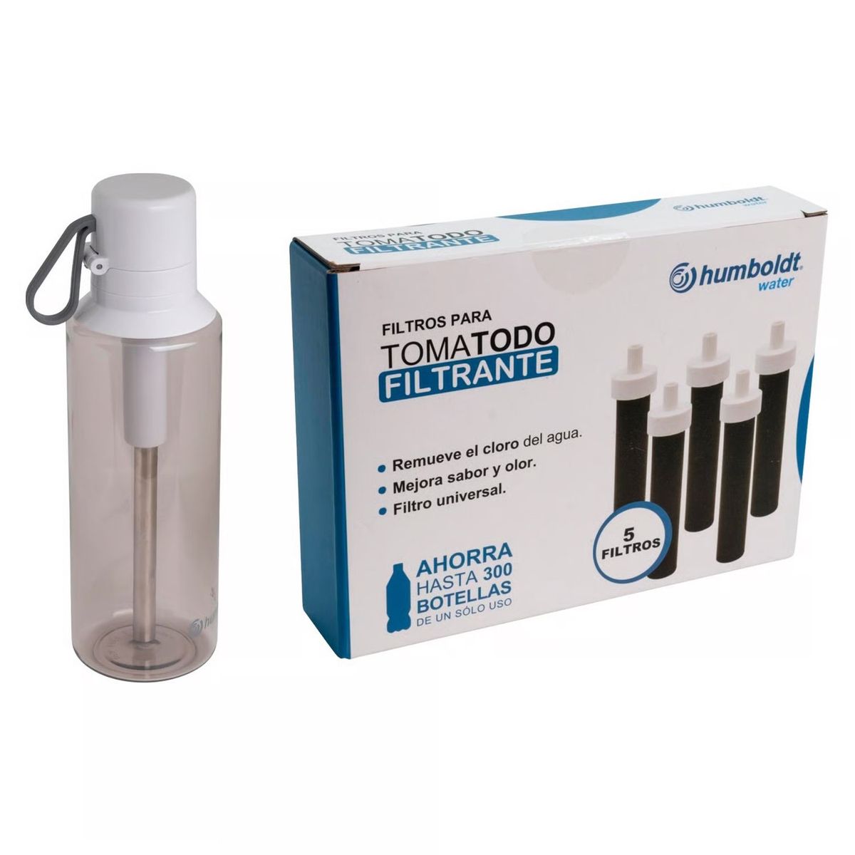 GENERICO - Botella 700ML tomatodo viajero con filtro carbón activado