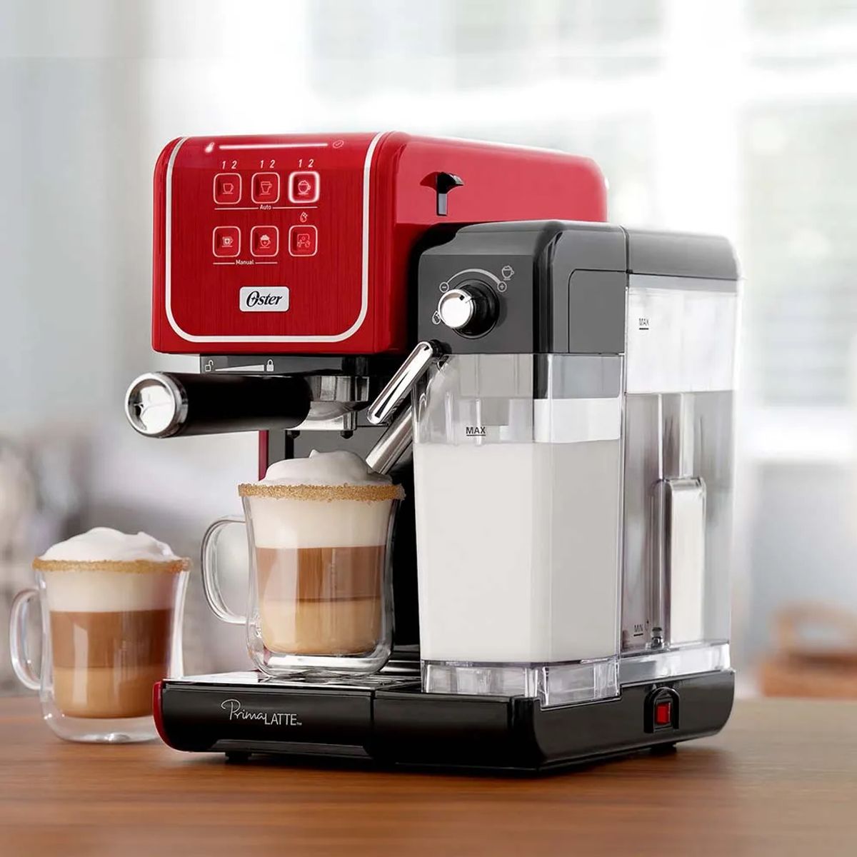 OSTER - Cafetera Oster® PrimaLatte Automatica BVSTEM6801R Rojo