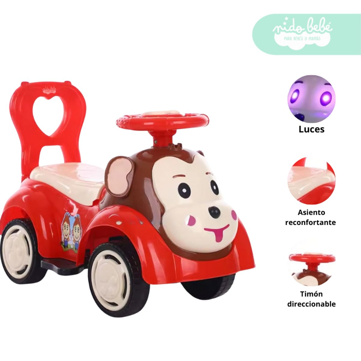 GENERICO - Correpasillos Modelo Baby Monke Rojo