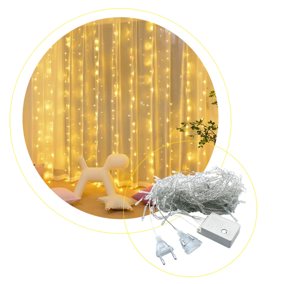 GENERICO - Cortina Led 3 x 2 CABLE PLASTIFICADO