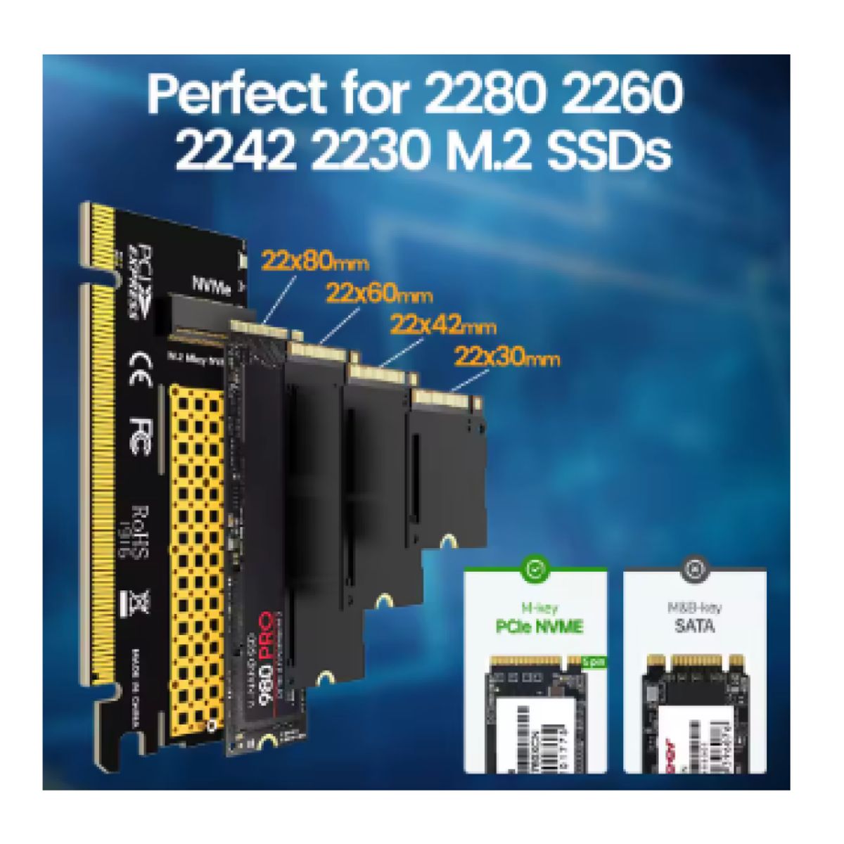 GENERICO - TARJETA DE EXPANCION PCI-E A M2 NVME PARA DISCO SOLIDO SSD