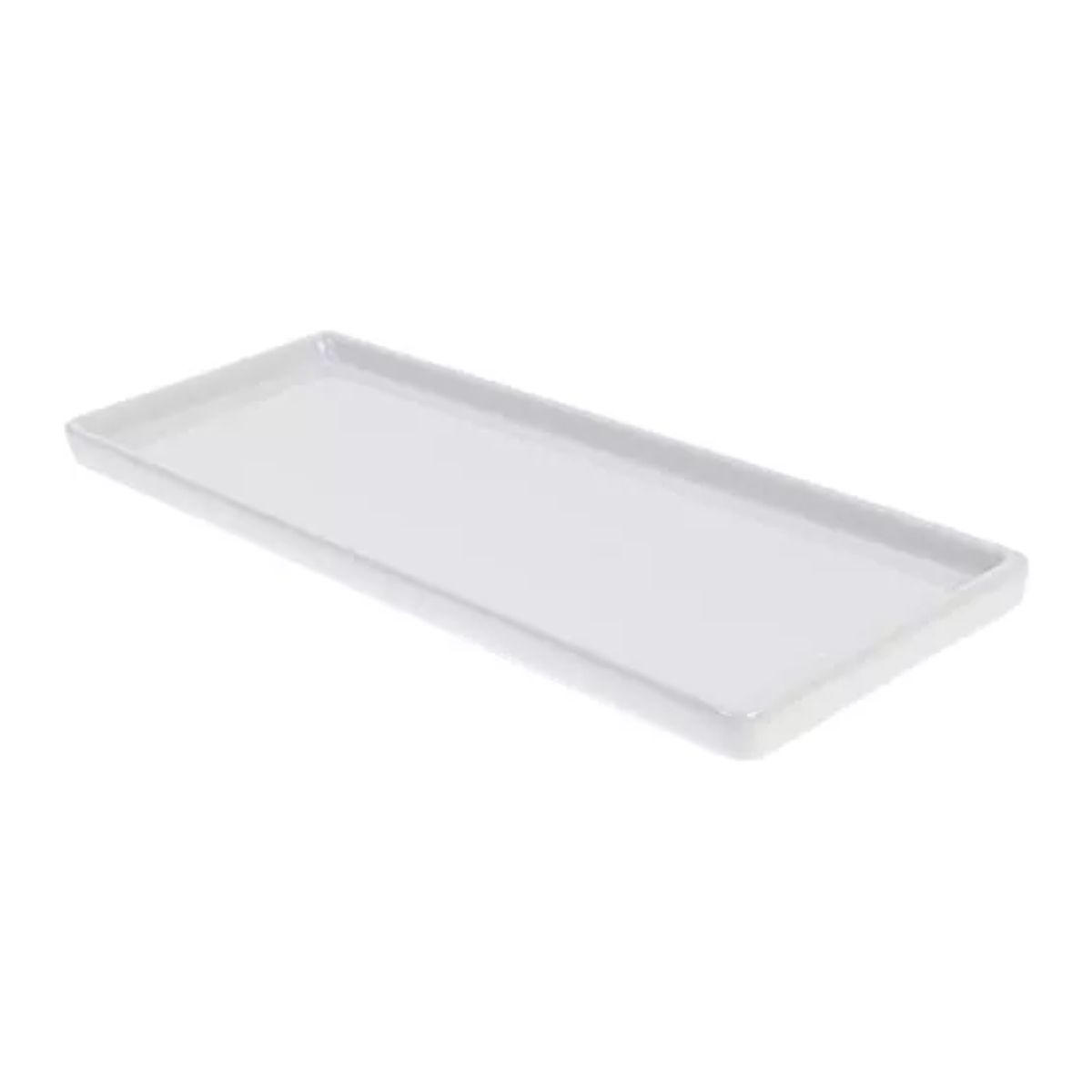 INSPIRA - Plato Rectangular de Cerámica Blanco de 24cm