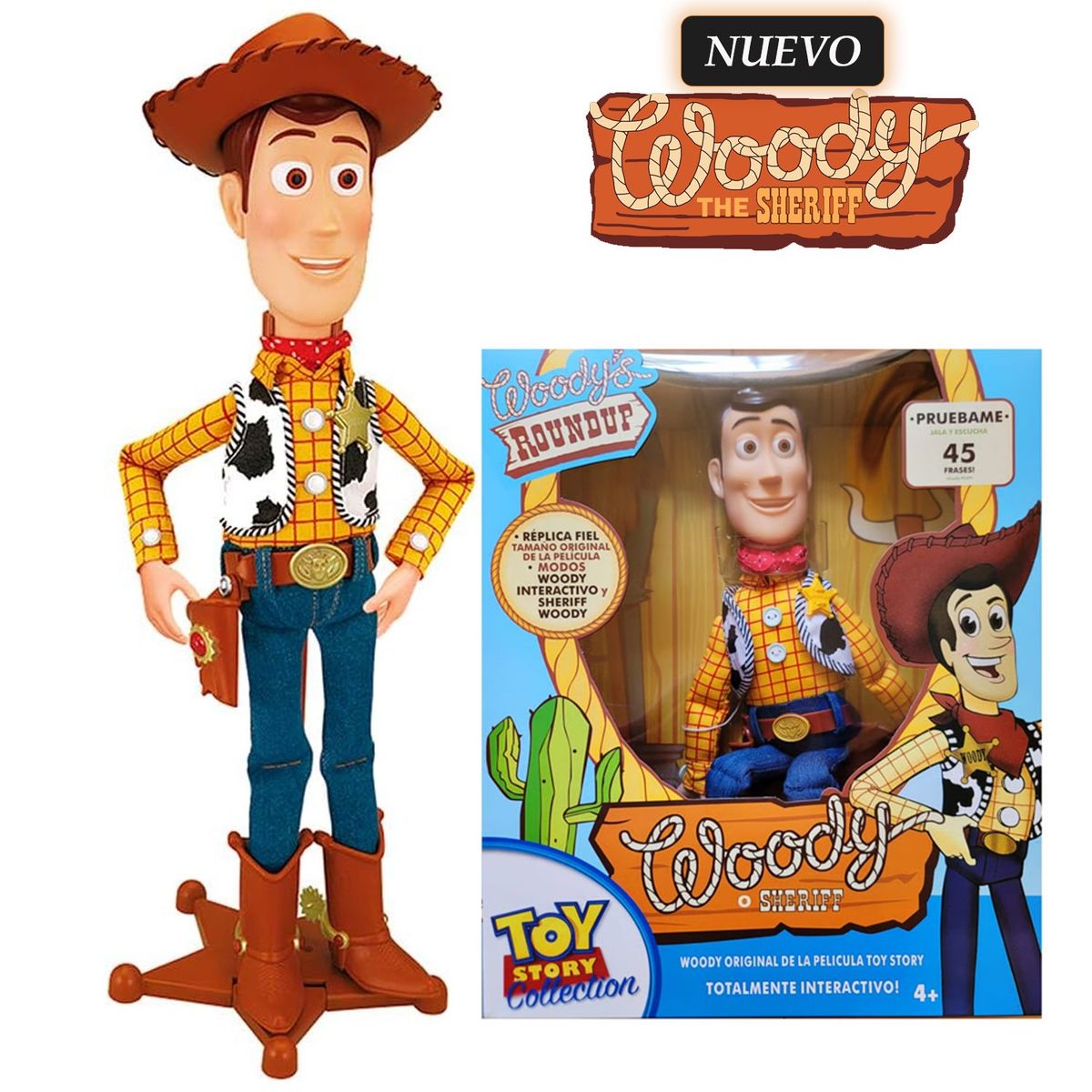 DISNEY - Juguete Woody Muñeco Interactivo de Toy Story 36 cm