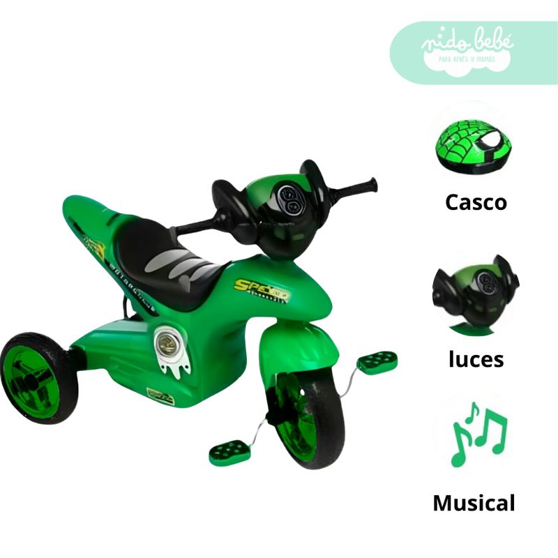 GENERICO - Motito para niño Modelo Baby moto verde