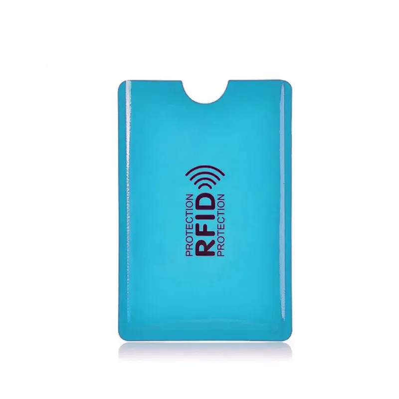 GENERICO - Funda Protectora de Tarjeta Crédito RFID Antirobo Pack 10 Piezas Azul