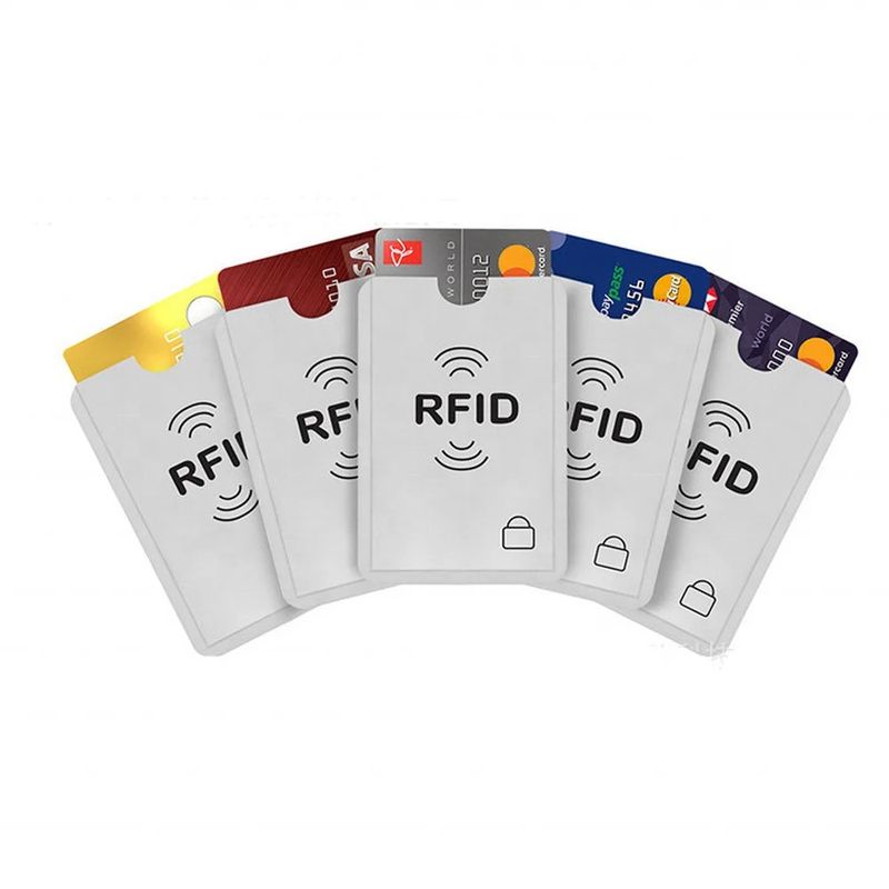 GENERICO - Funda Protectora Tarjeta Crédito RFID Antirobo Pack 10 Piezas Plateado