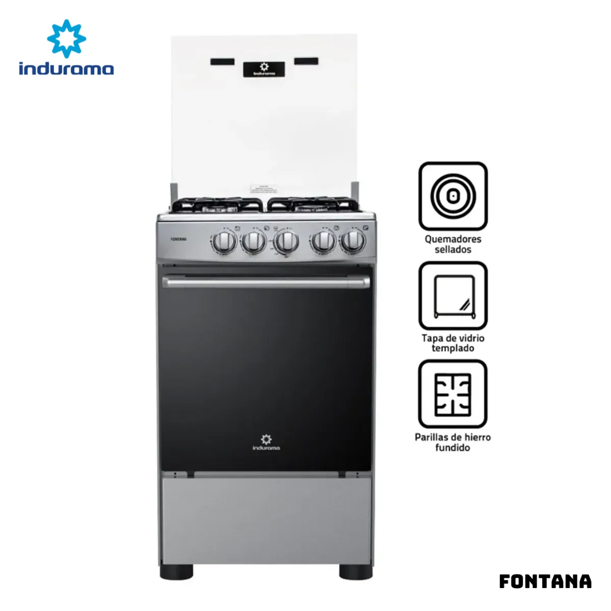 INDURAMA - COCINA DE PIE INDURAMA A GAS 4 HORNILLAS - FONTANA