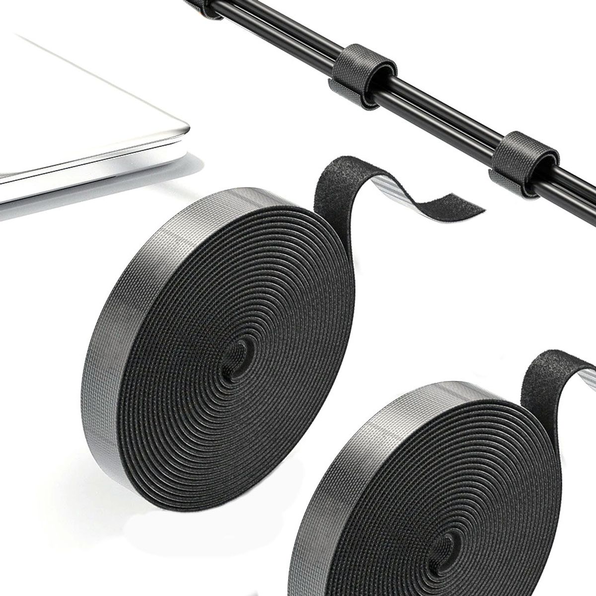 GENERICO - Cinta Organizadora Autoadhesiva Rollo de 1 metro Pack de 5 Piezas