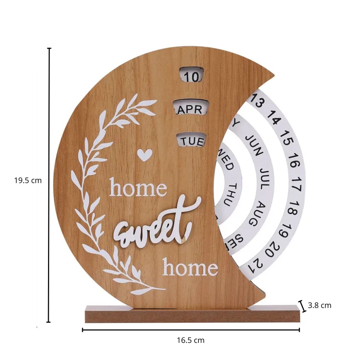 INSPIRA - Calendario Giratorio con Disco de Madera para Escritorio