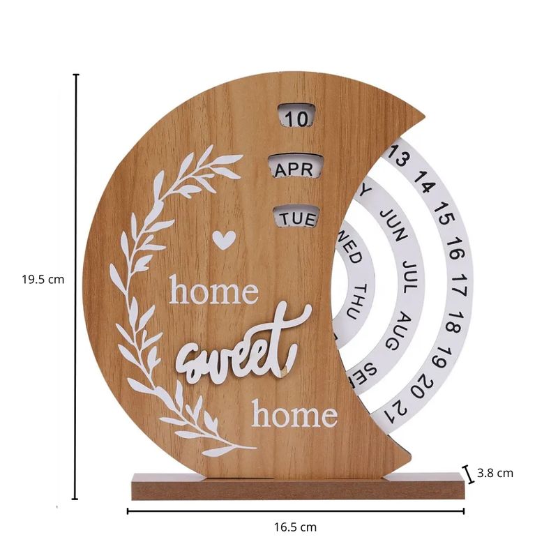 INSPIRA - Calendario Giratorio con Disco de Madera para Escritorio