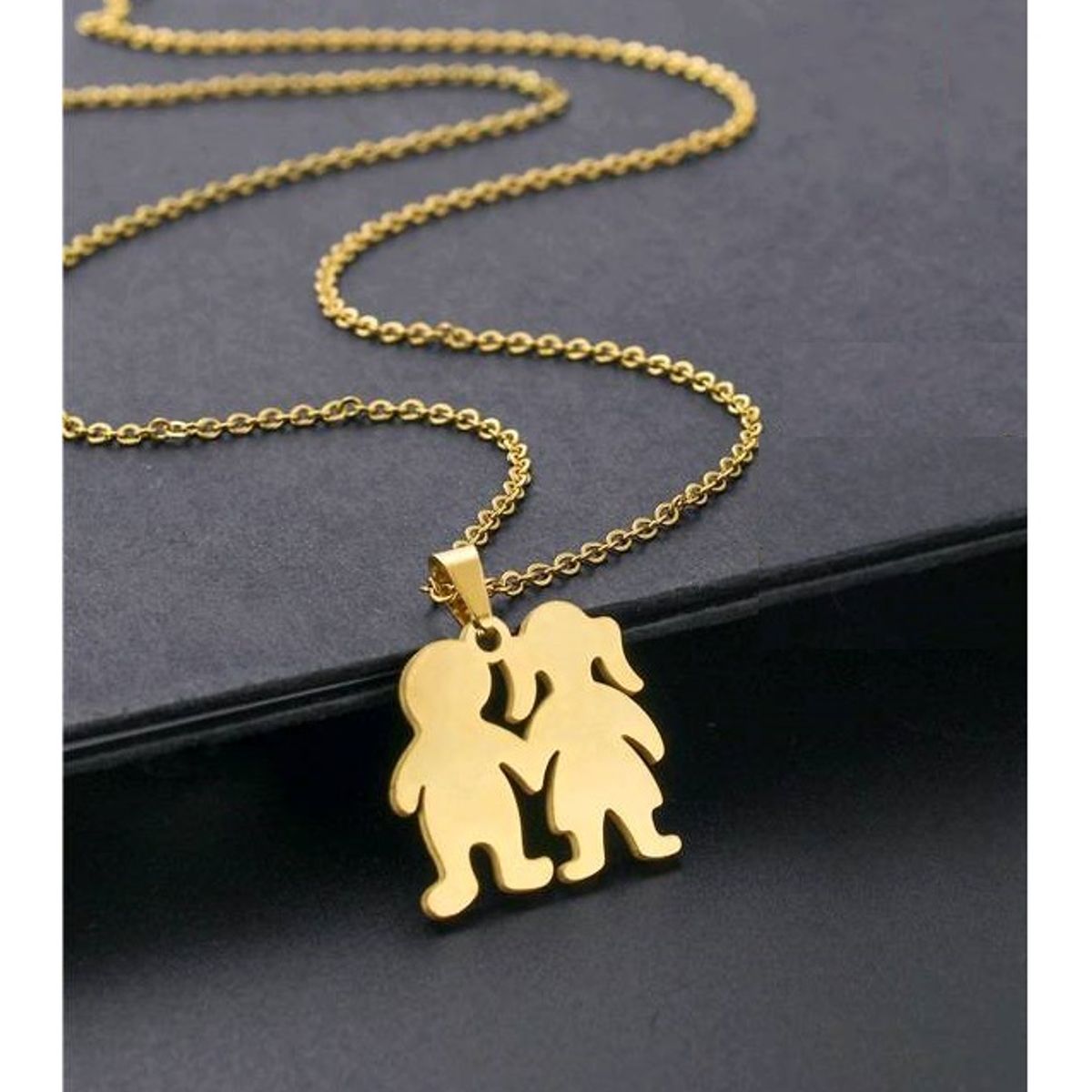 OEM - COLLAR MUJER DIJE MINI NIÑA y NIÑO FINO ACERO INOXIDABLE 316L x SAN VALENTIN