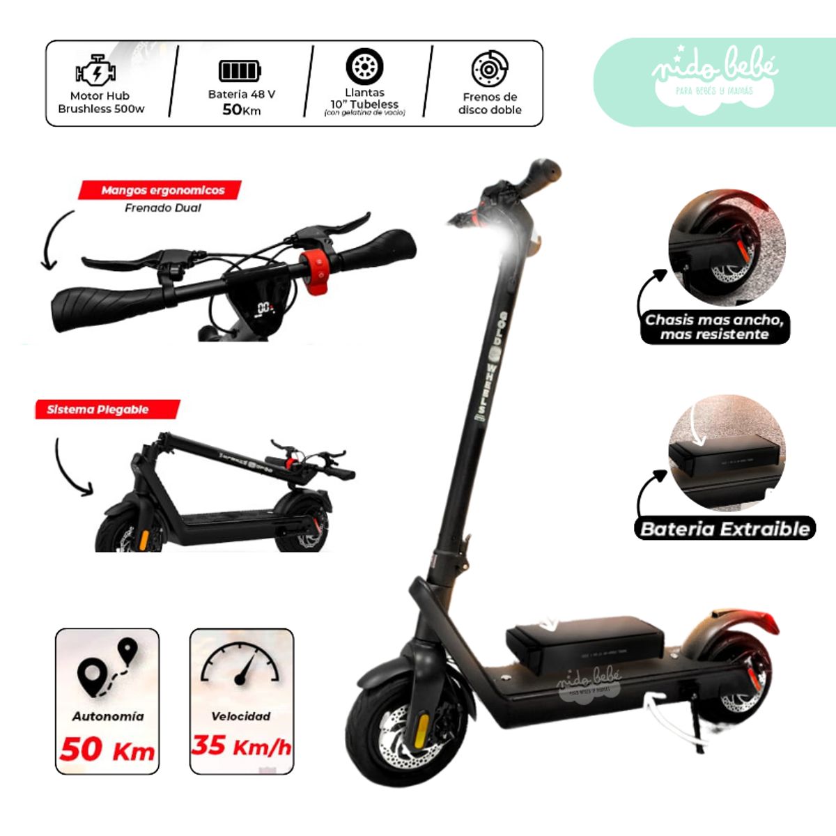 GENERICO - SCOOTER PARA NIÑO x9pro eléctrico