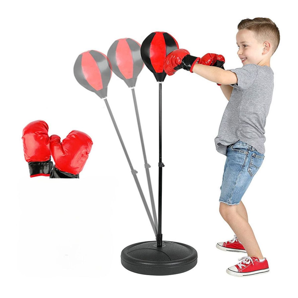 GENERICO - Soporte Ajustable de Boxeo para niños con guantes - Juguete