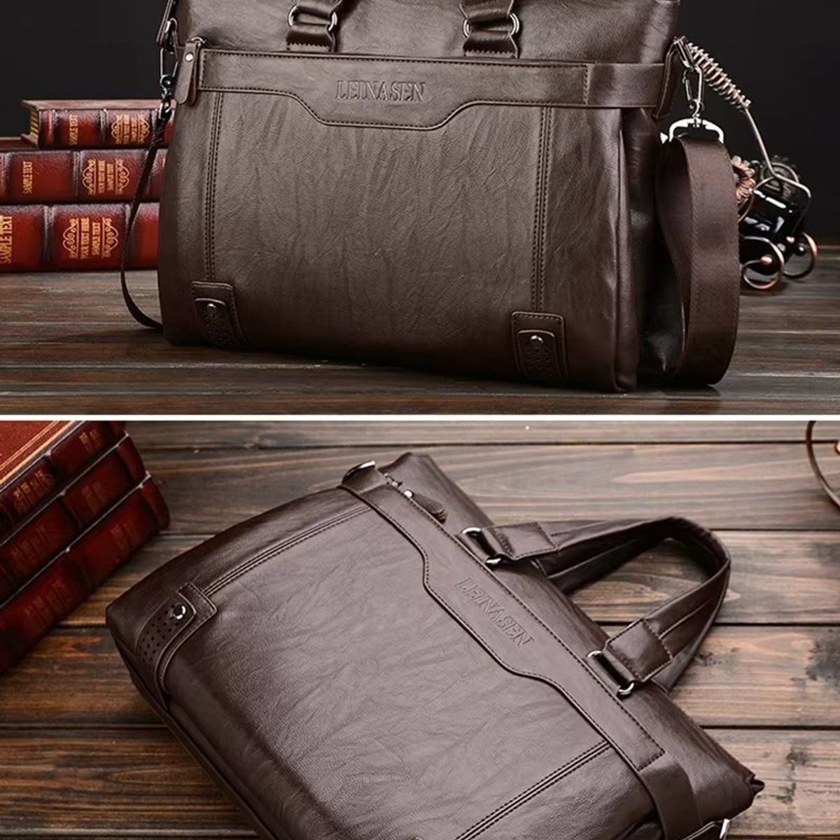 GENERICO - Makeway - Maletin Laptop 14 Hombre cuero PU