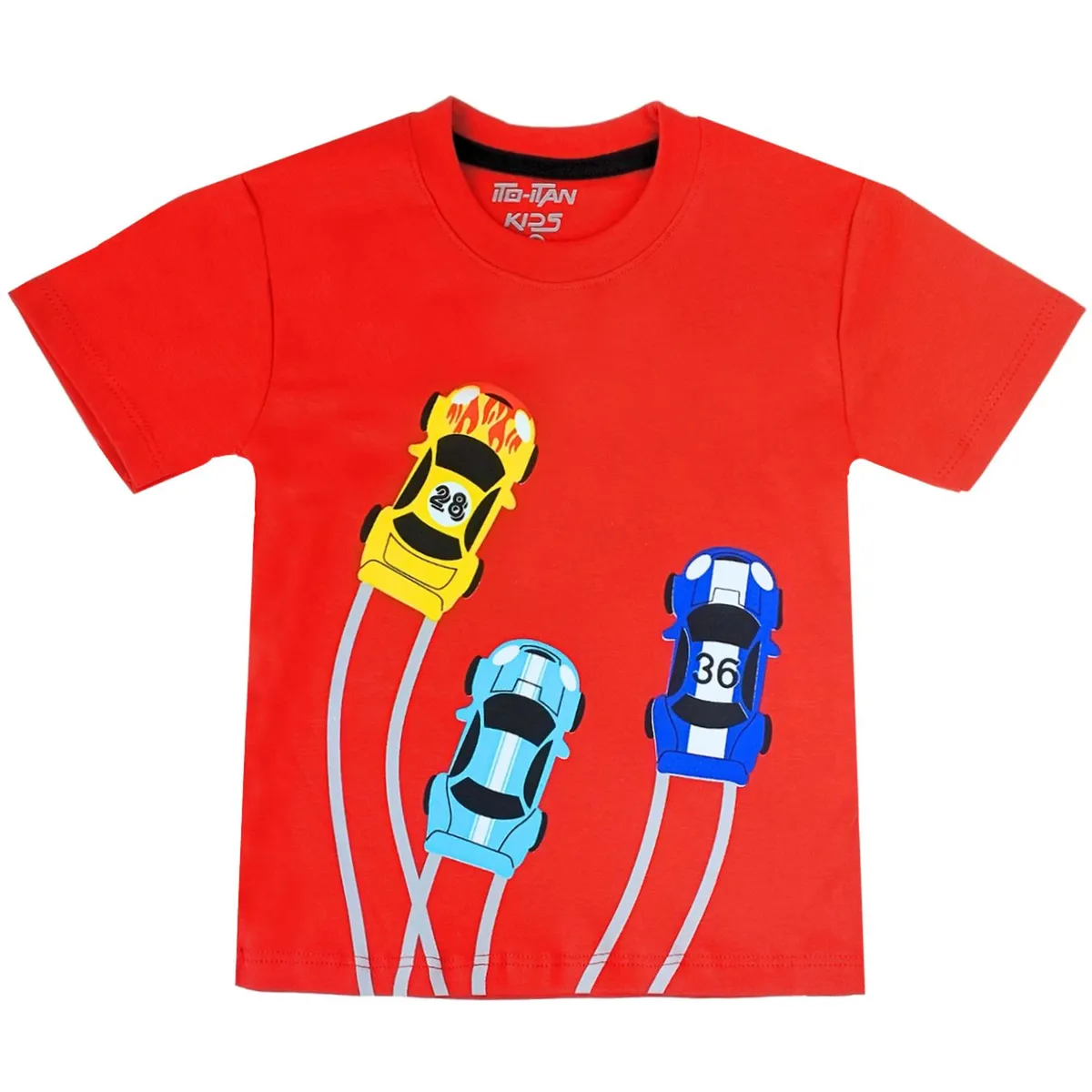 GENERICO - Conjunto bebé - Polo Short - Autos - Rojo