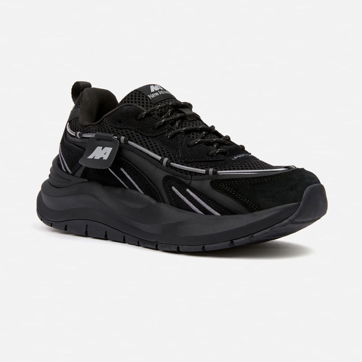 NEW ATHLETIC - Zapatillas New Athletic Lifestyle Rubbing160 Negro Con Gris Hombre