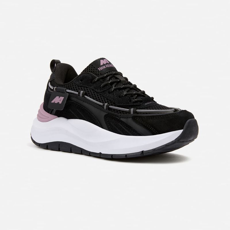 NEW ATHLETIC - Zapatillas New Athletic Lifestyle Rubbing160 Negro Con Lila Mujer