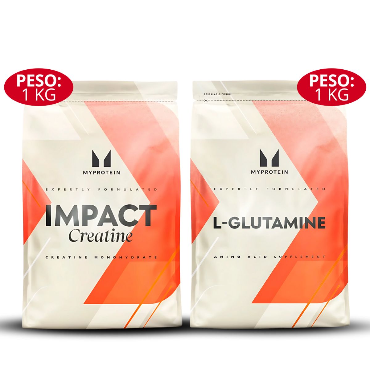 MYPROTEIN - Creatina Myprotein 1 kg - Creatina Monohidratada + L-Glutamina Myprotein 1 kg - Glutamine Myprotein