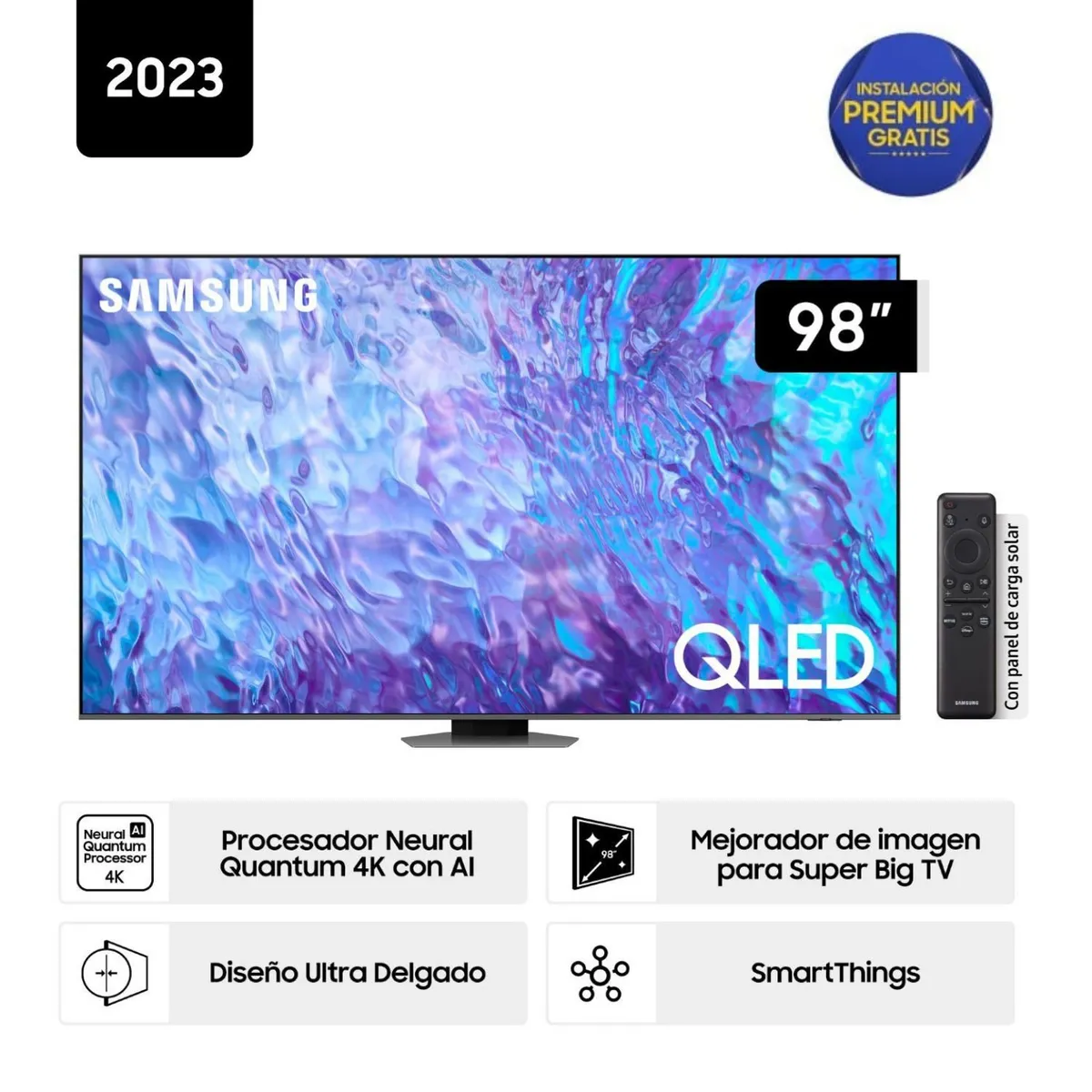 SAMSUNG - Televisor Samsung Smart Tv 98 QLED 4k QN98Q80CAGXPE
